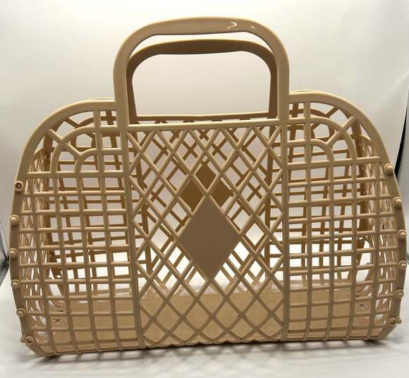 Sun Jellies Handbags - Sun Jellies The Original Jelly Bag Co. Retro Basket Small Beige